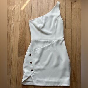 White one shoulder dress from Revolve. Worn once